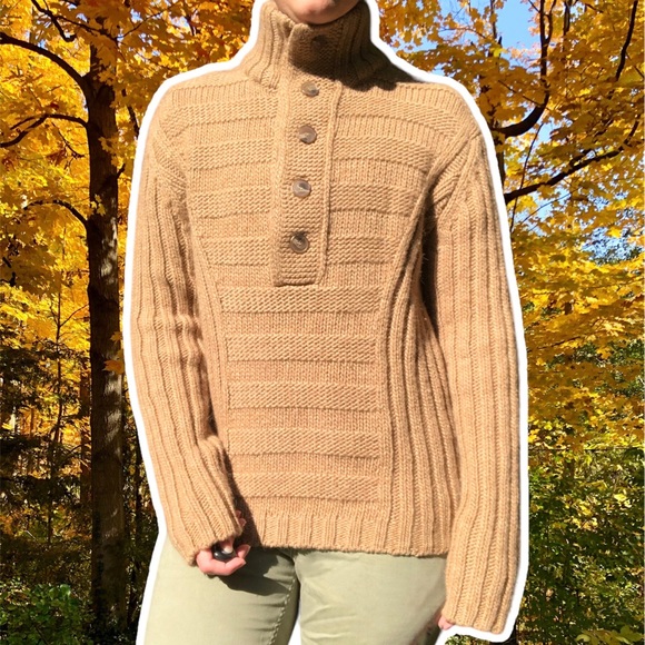 Hugo Boss Autumn Gold Button-Turtleneck Sweater, Size M - Picture 2 of 7
